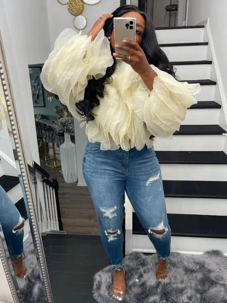 Exaggerated Chiffon Blouse - Festigal