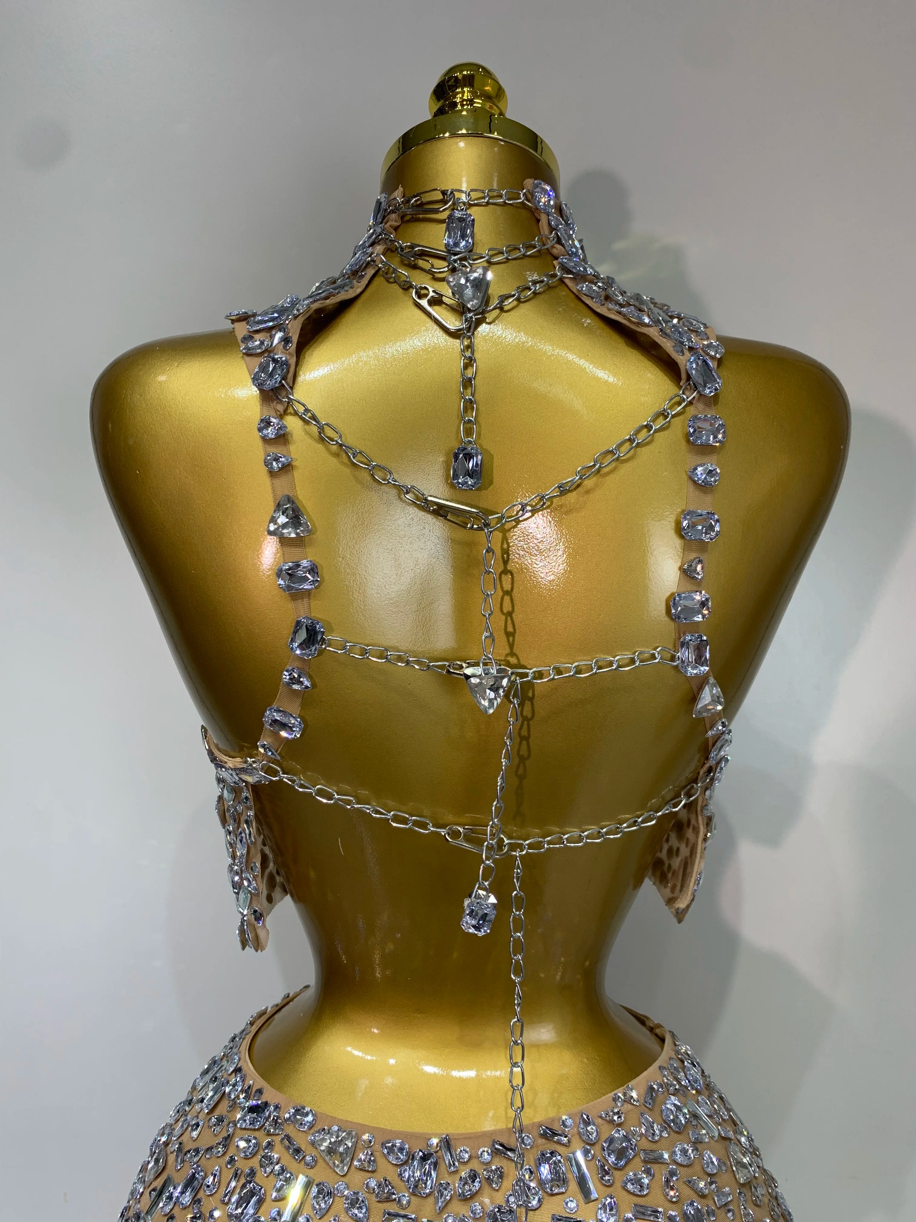 Rhinestone Tank Top & Mini Skirt Set