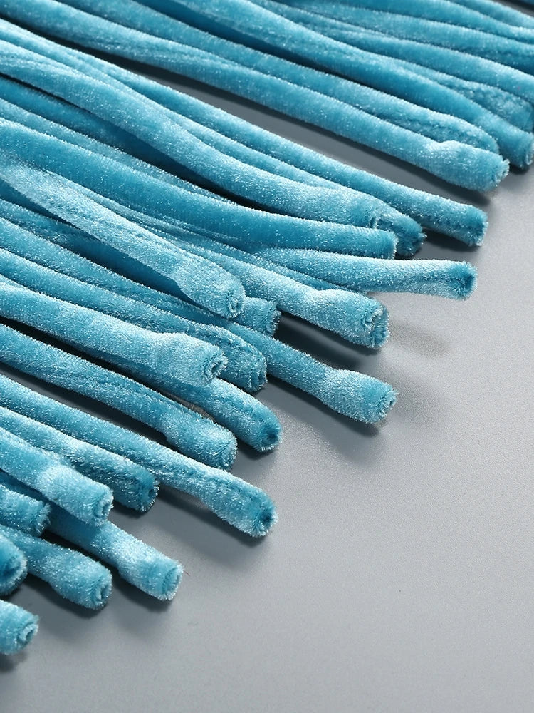 Velour Rope Tassel Maxi Dress