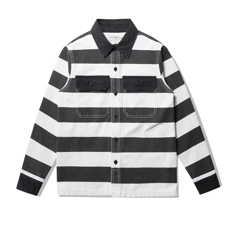Monochrome Striped Canvas Jacket