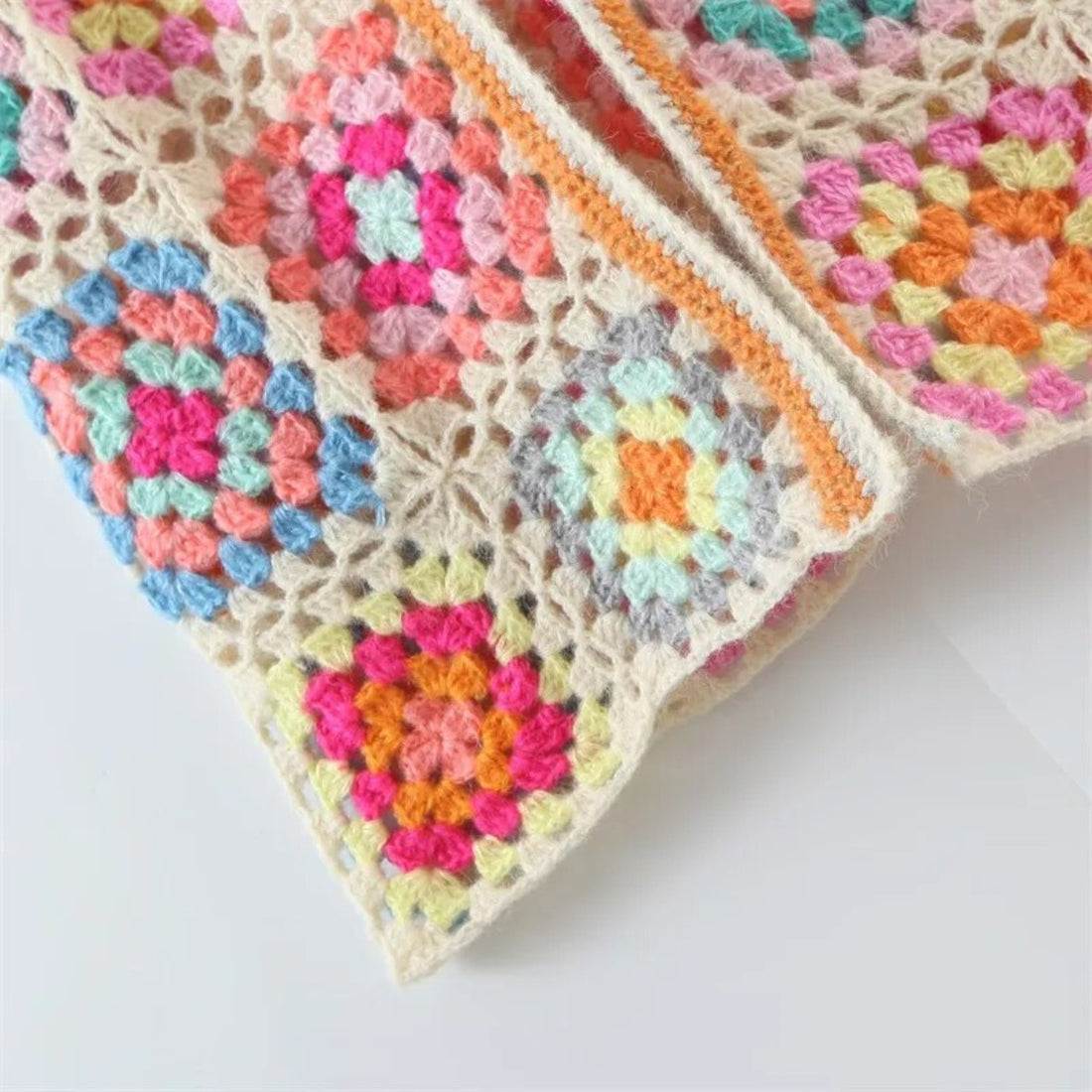 Long Rainbow Crochet Cardigan - Festigal