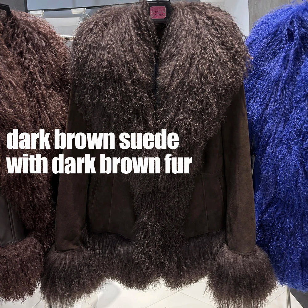 Suede Mongolian Fur Jacket