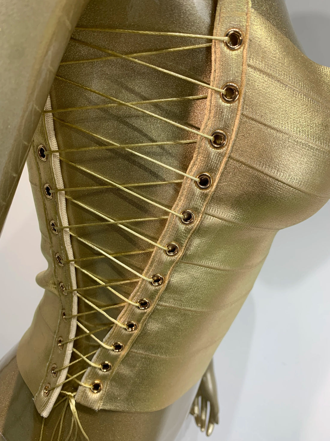 Metallic Bandage Lace Up Top