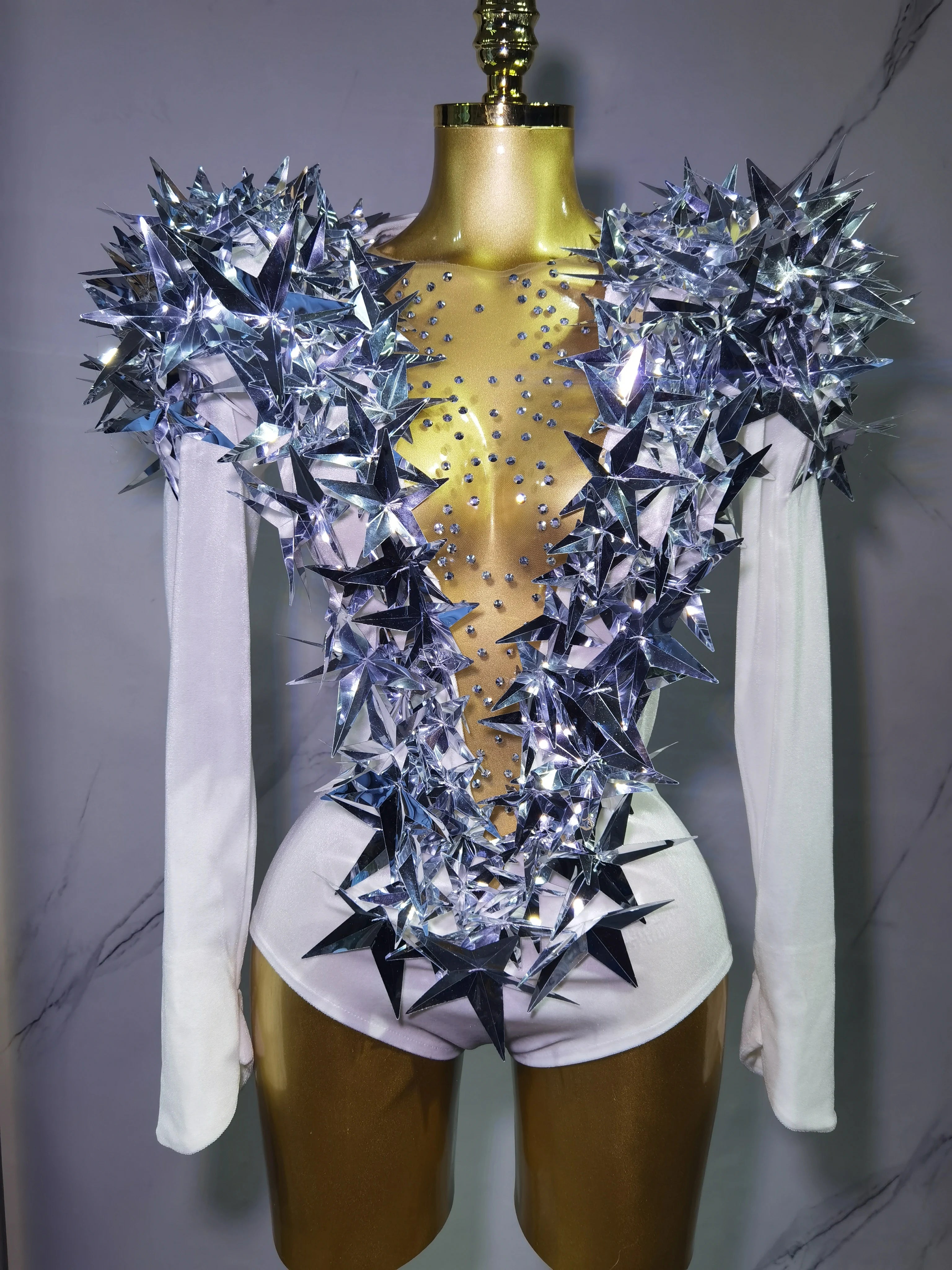 Heavily Embellished Star Bodysuit
