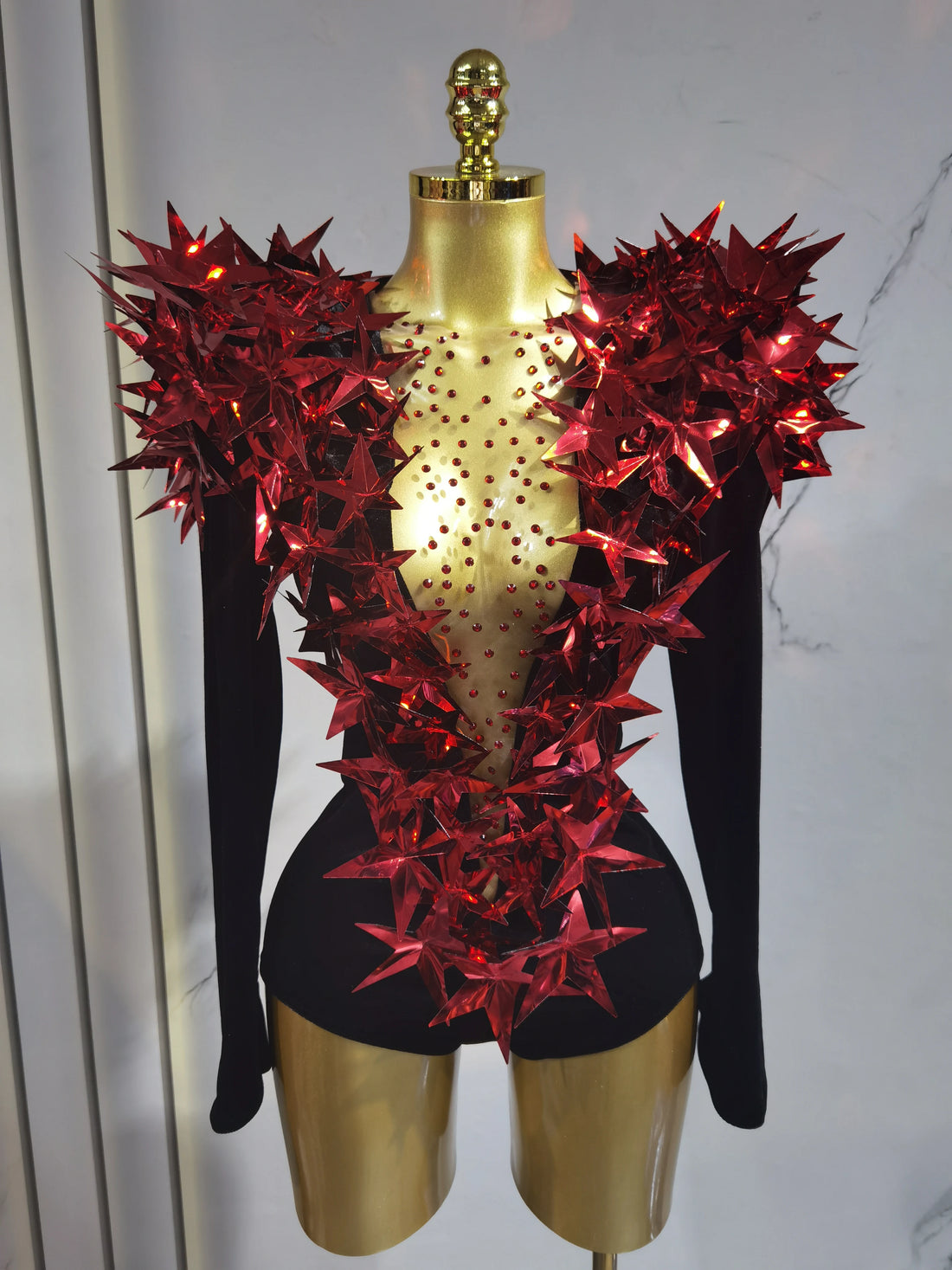 Heavily Embellished Star Bodysuit