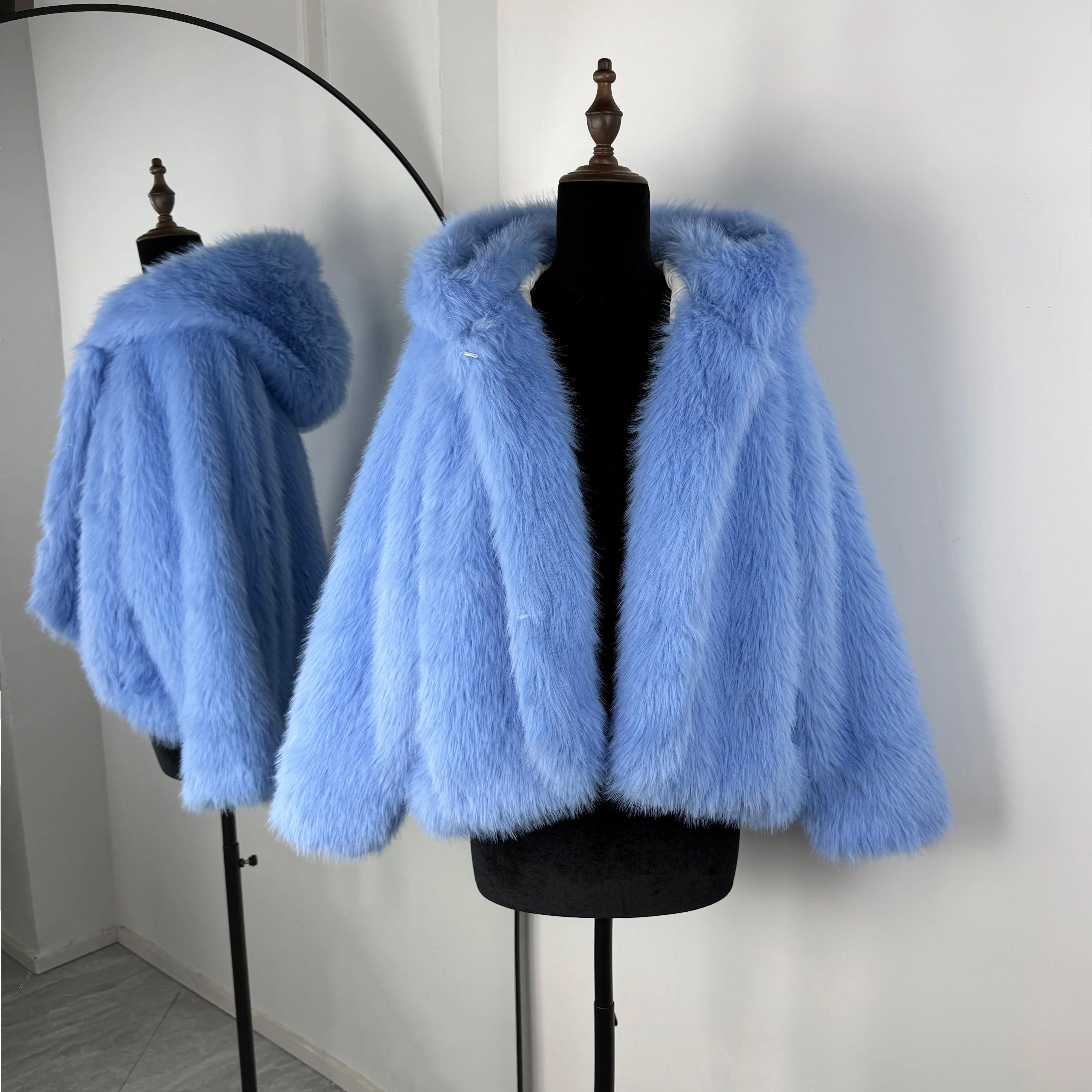 Cropped Faux Fur Bomber Jacket