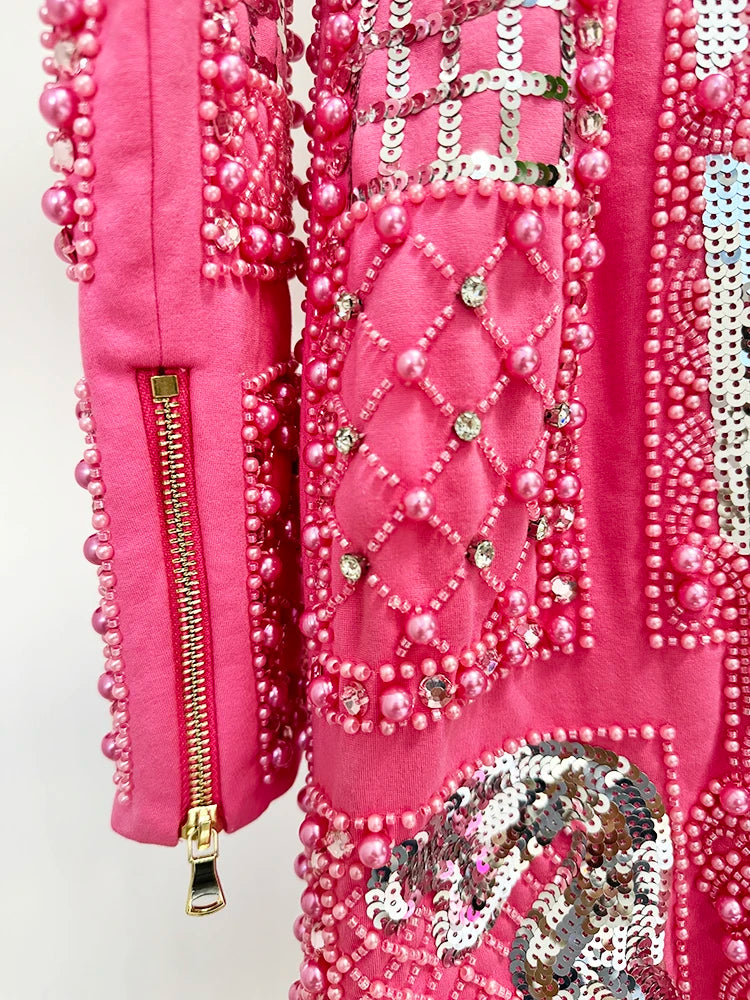 Long Sleeved Embellished Dress - Festigal