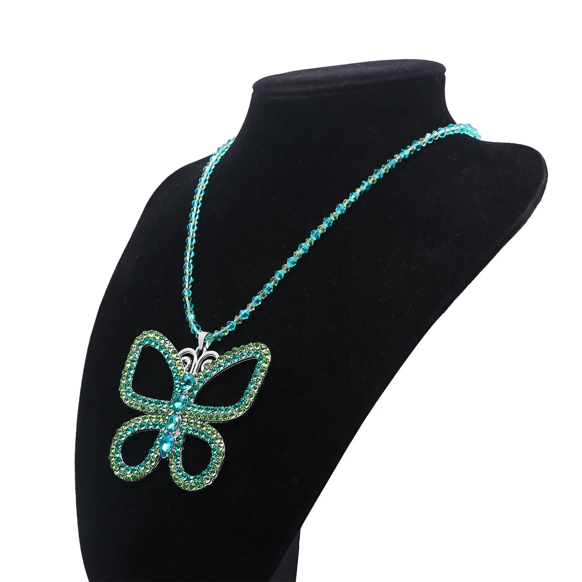 Rhinestone Butterfly Necklace - Festigal