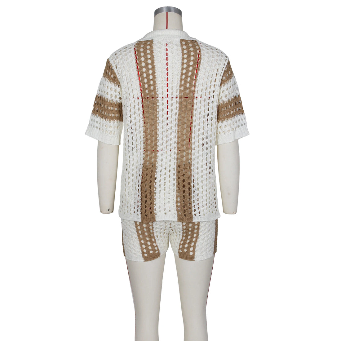 Striped Hollow Out Two-Piece Set - Festigal