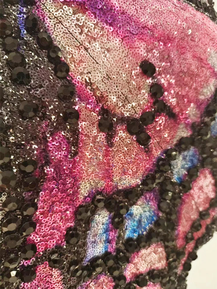 3D Butterfly Wing Asymmetrical Dress