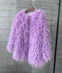 Faux Mongolian Fur Jacket