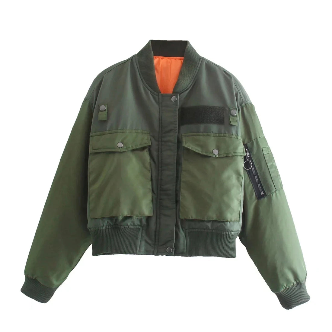 Indie Style Green Bomber Jacket - Festigal