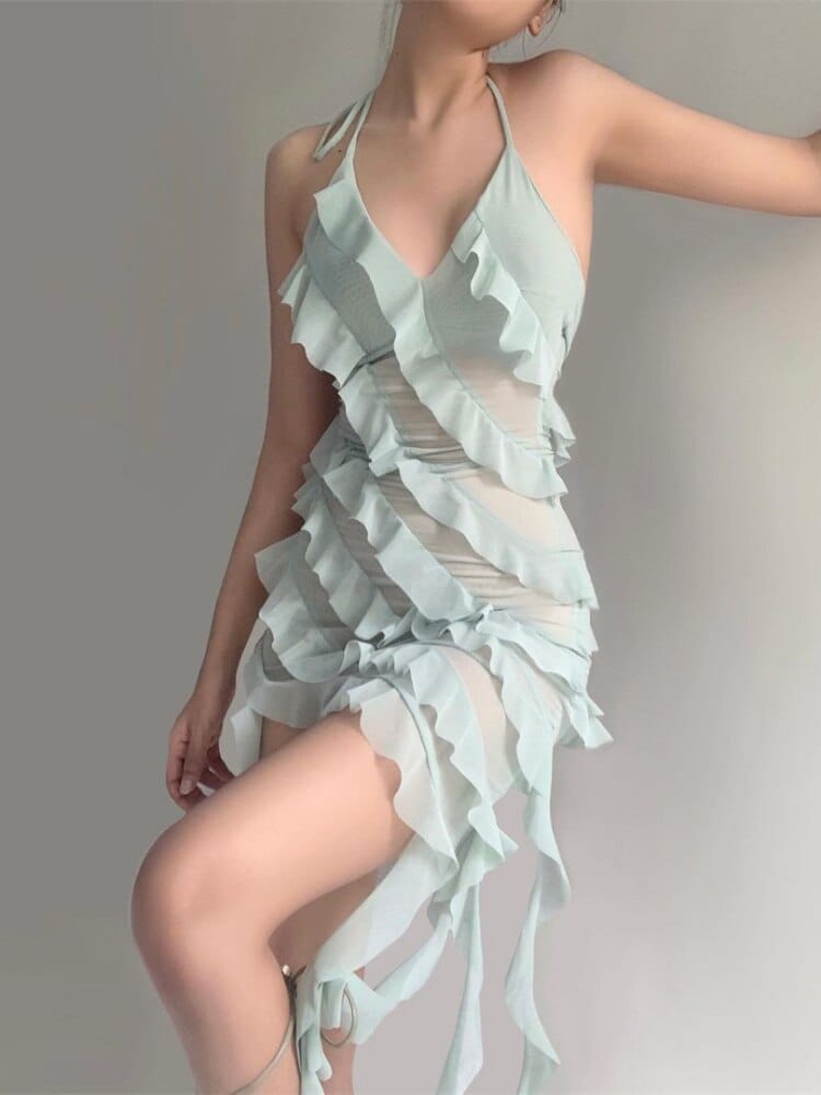 Asymmetrical Ruffle Dress - Festigal