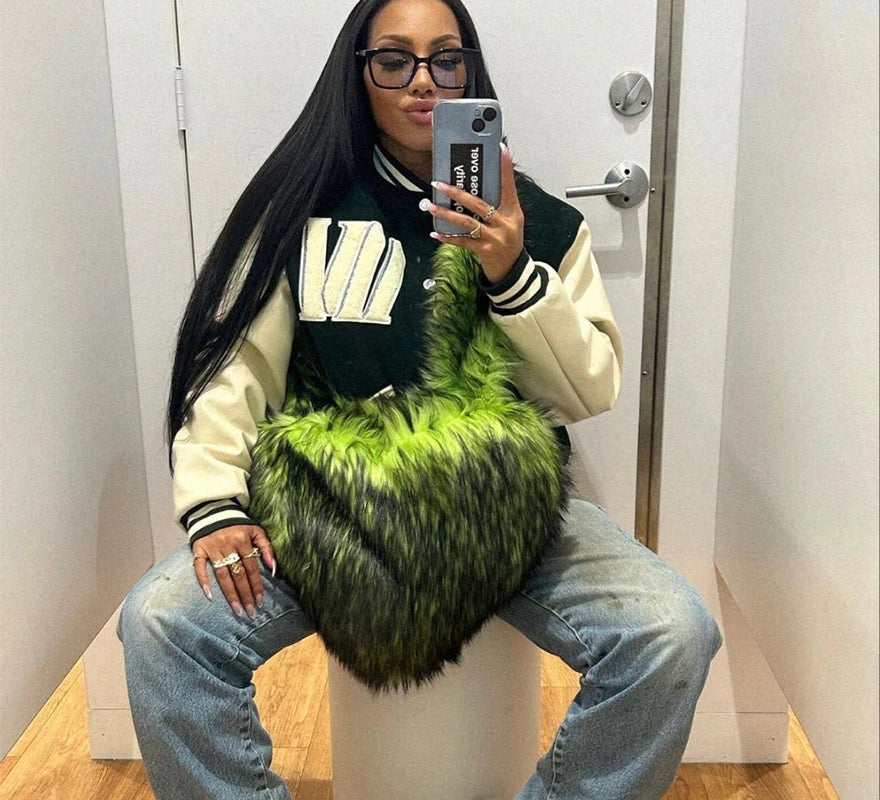 Faux Fox Heart Crossbody Bag - Festigal