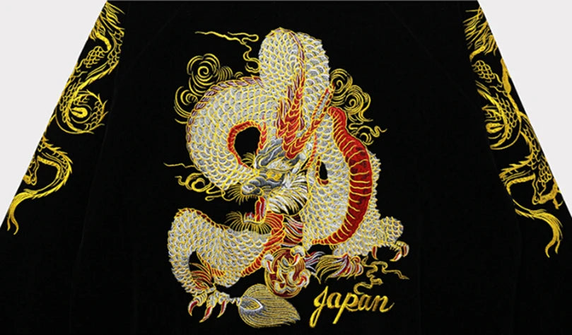 Men's Embroidered Japanese Dragon Jacket