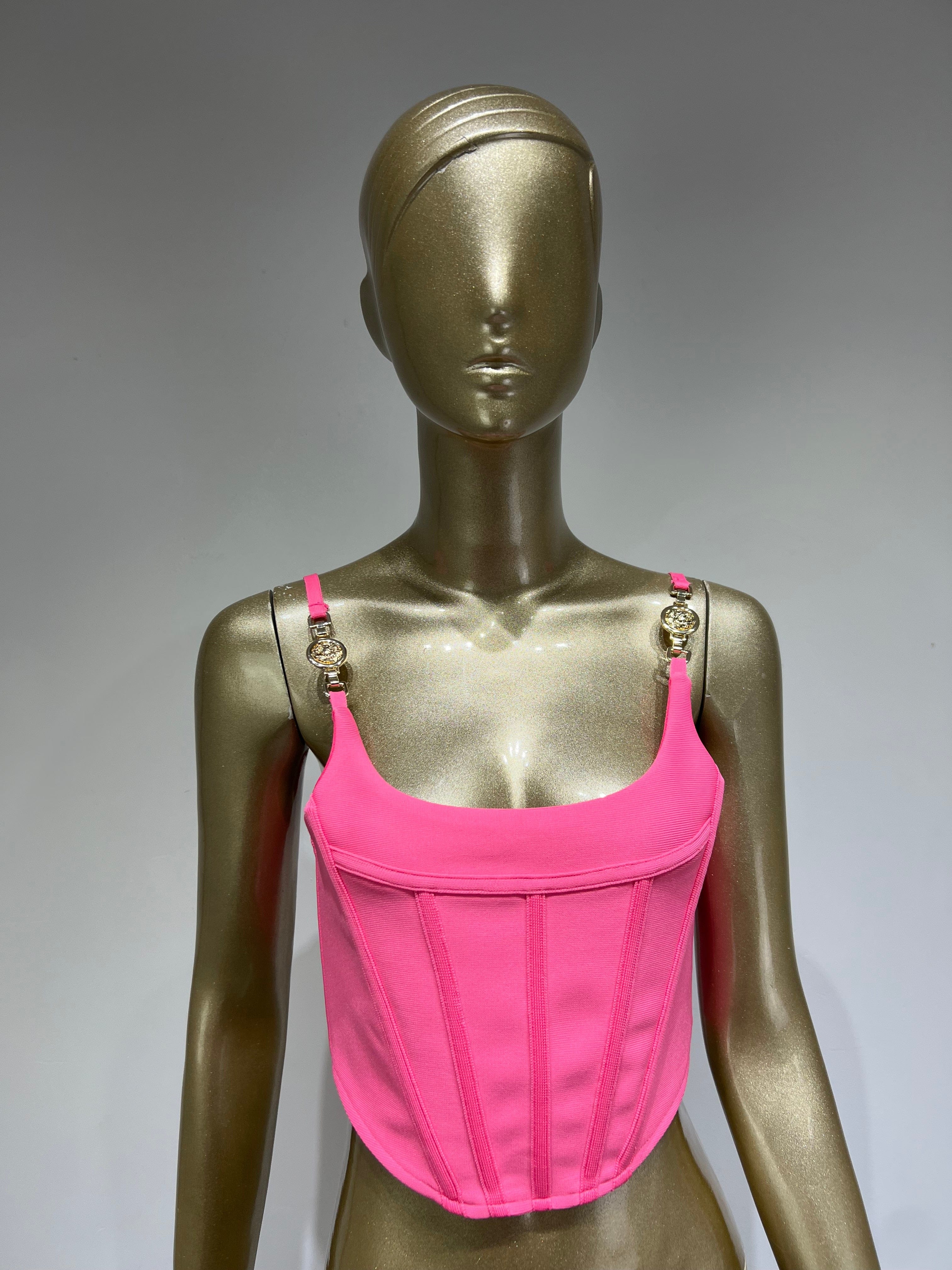 Gwen Pink Crop Corset - Festigal