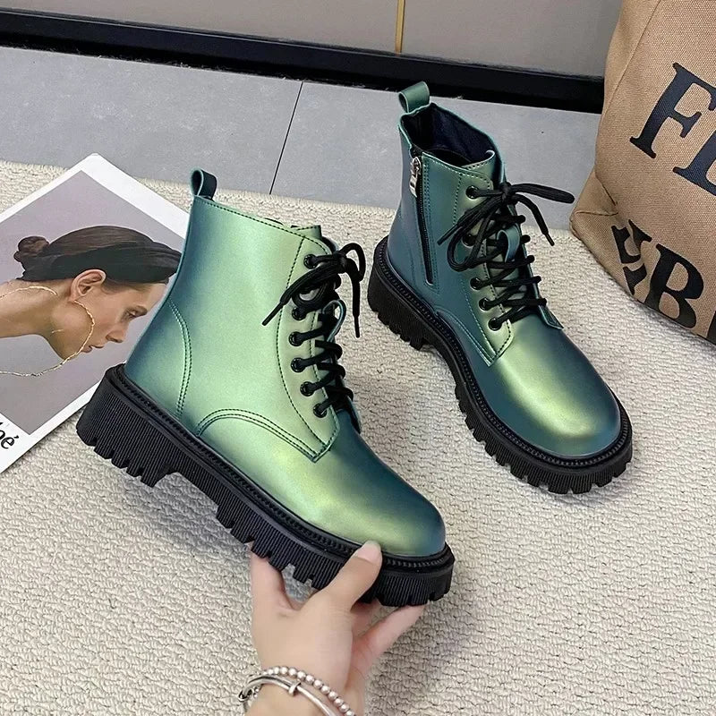 Holographic Patent Leather Boots