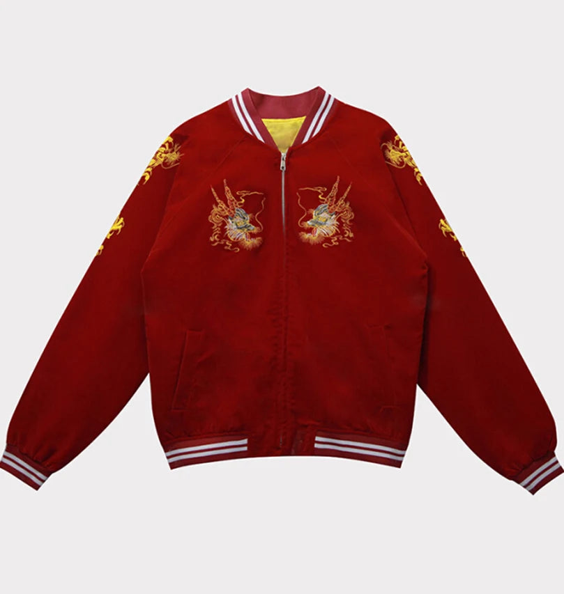 Men's Embroidered Japanese Dragon Jacket