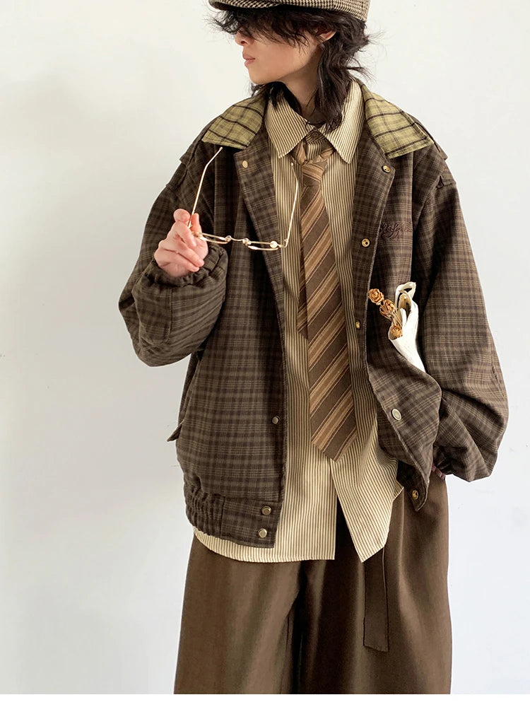 Men's Patchwork Plaid Jacket - Festigal