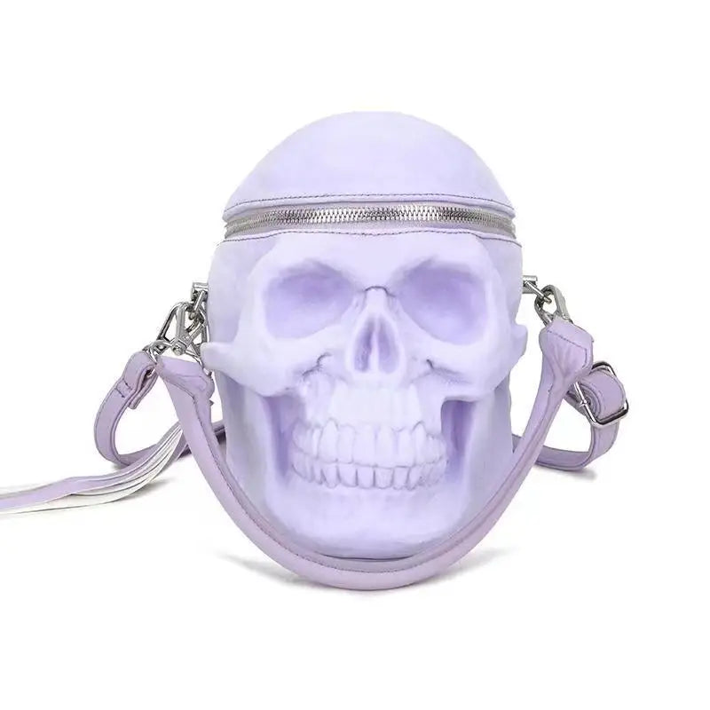 3D Velvet Skull Crossbody Bag
