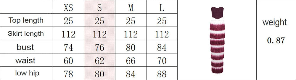 Gradient Top & Tassel Skirt Set - Festigal