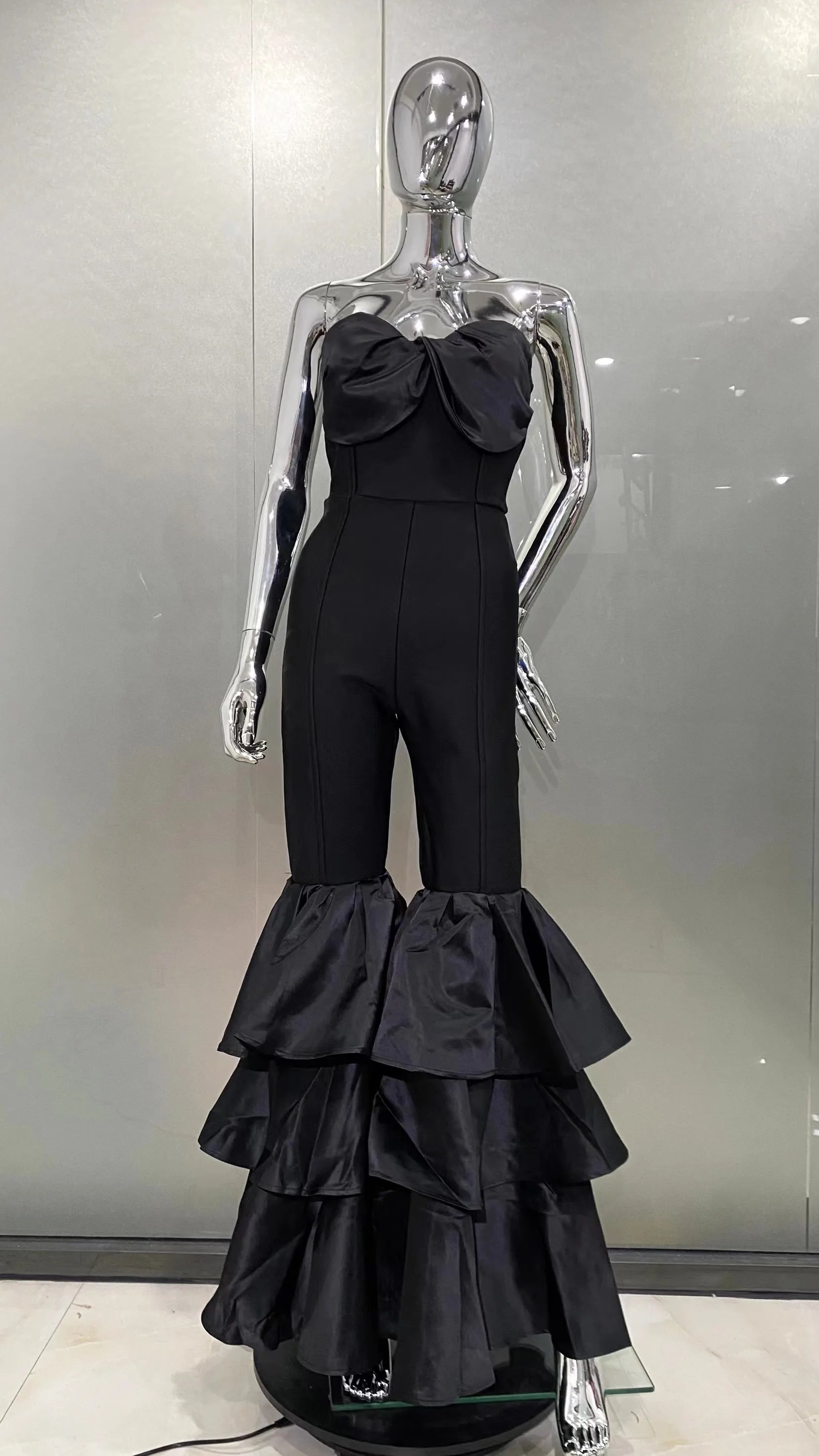 Strapless Ruffle Leg Jumpsuit - Festigal