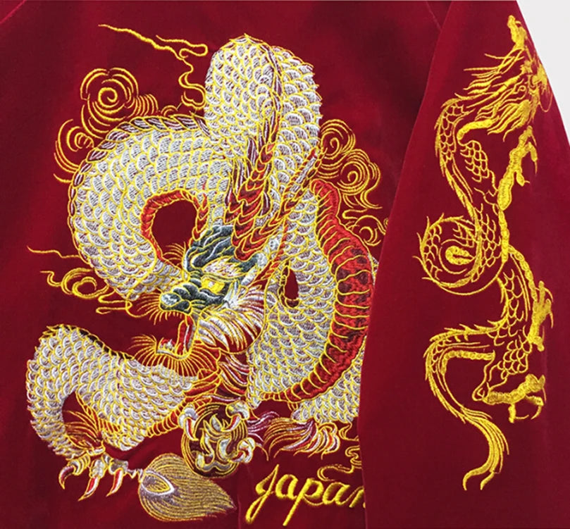 Men's Embroidered Japanese Dragon Jacket