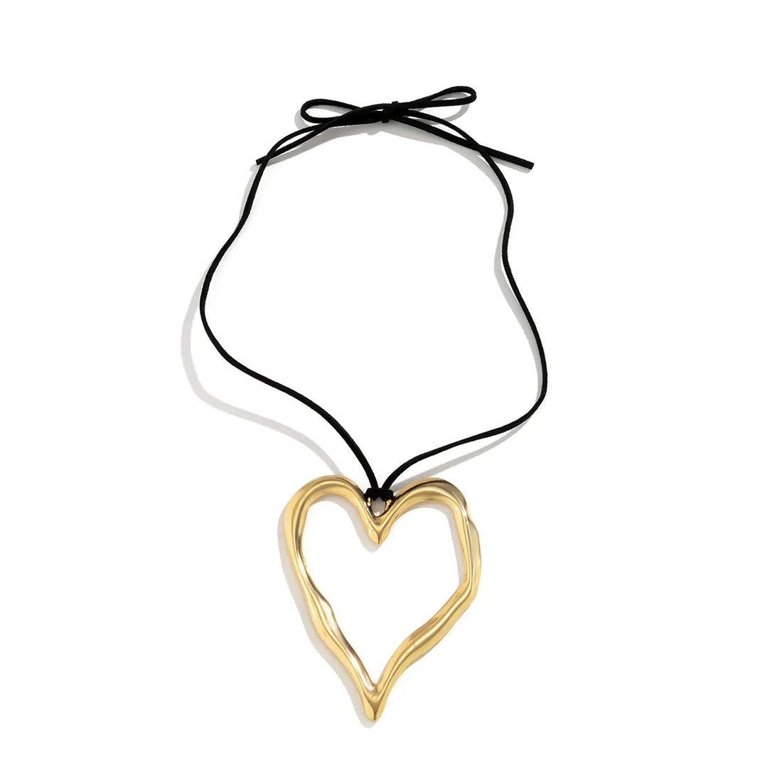 Extra Large Hollowed Heart Pendant Necklace - Festigal