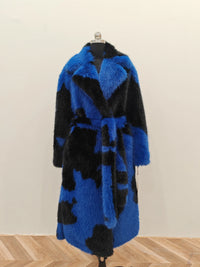 Faux Mink Fur Contrast Coat