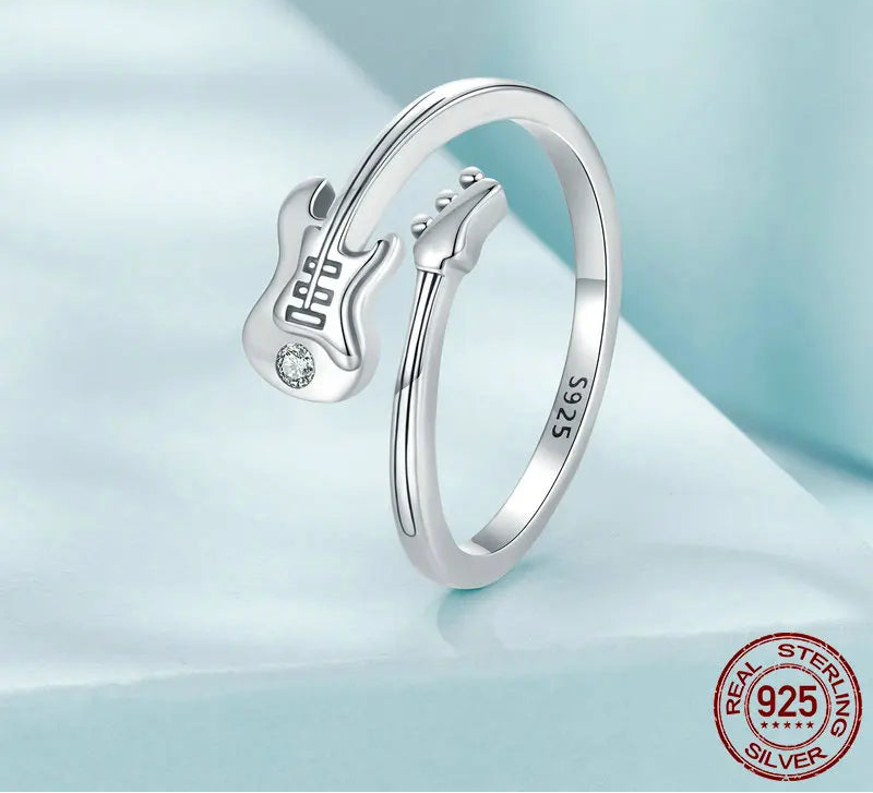 Sterling Silver Guitar Ring