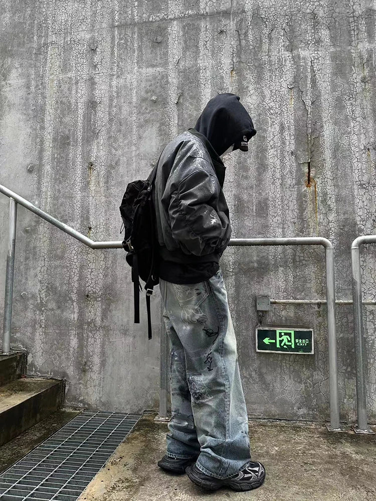 Men's Suede Hoodie Bomber Jacket - Festigal