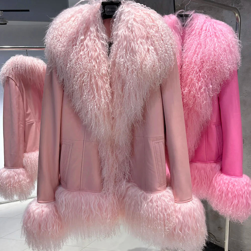 Suede Mongolian Fur Jacket