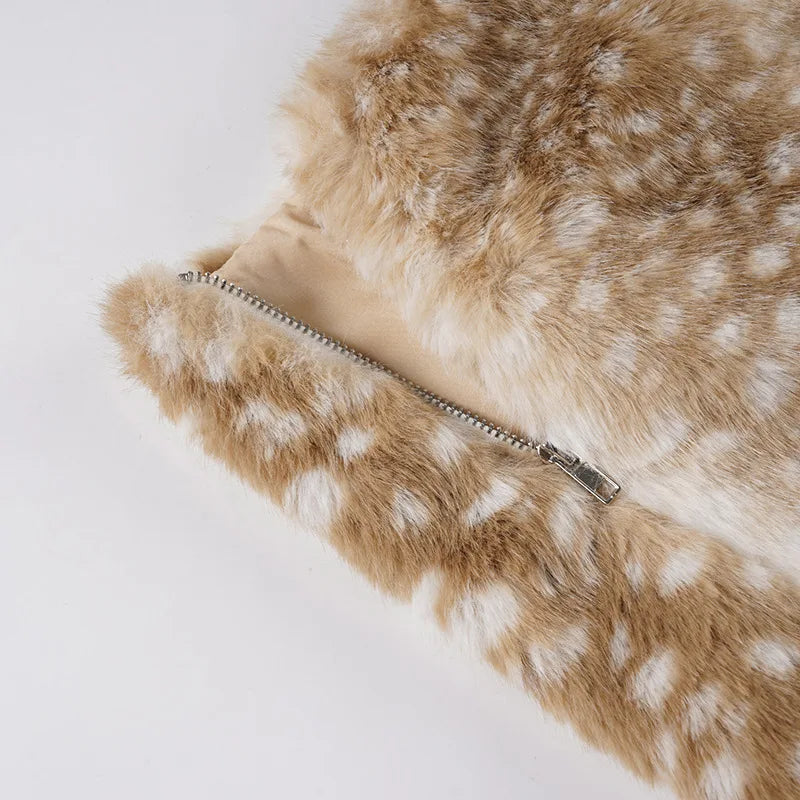 Deer Faux Fur Shorts