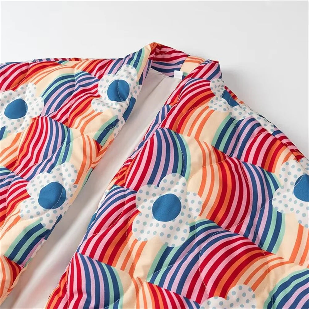 Rainbow & Flower Padded Jacket - Festigal