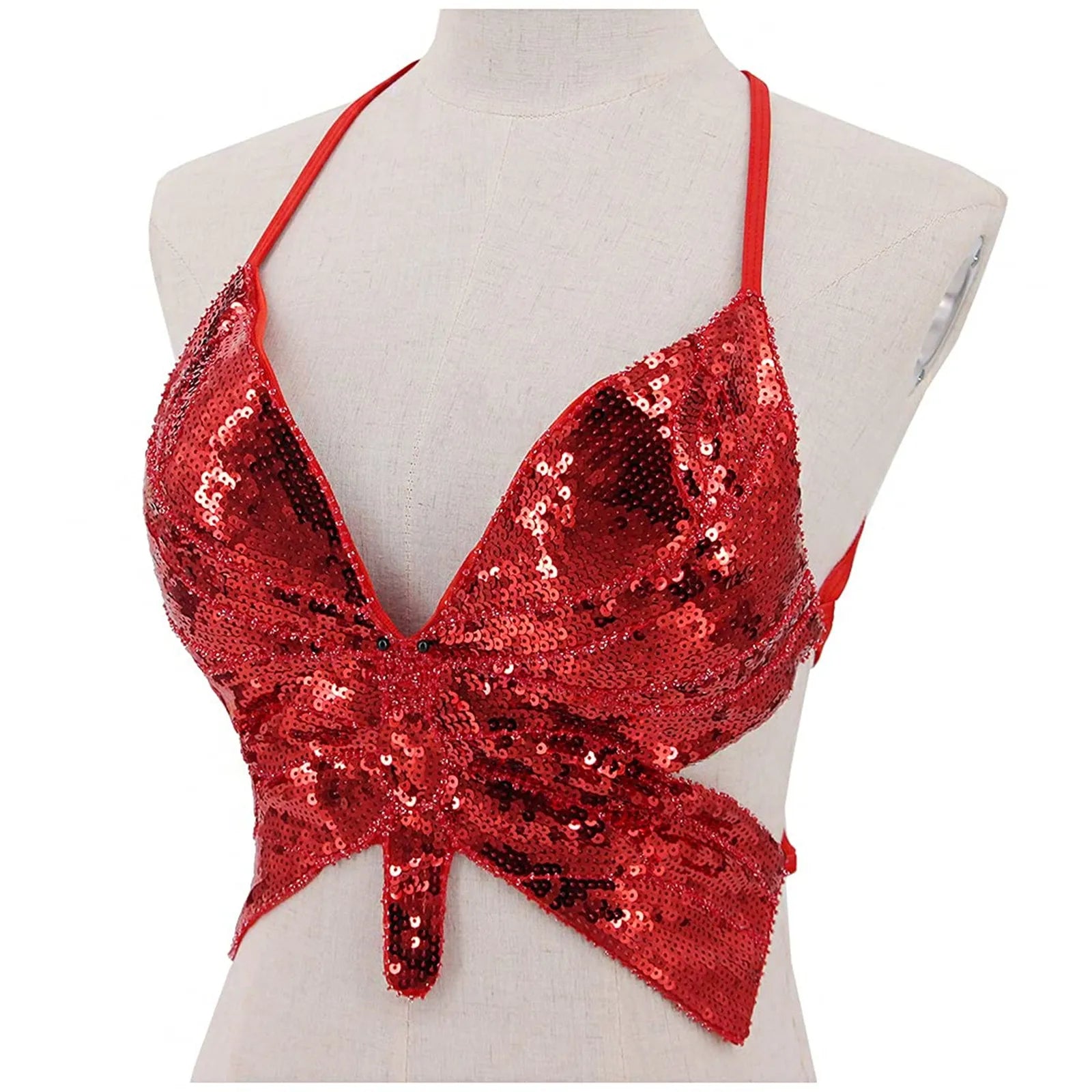 Butterfly Sequin Festival & Carnival Crop Top - Festigal