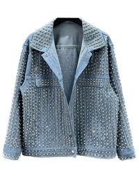 Rhinestone Embellished Denim Jacket