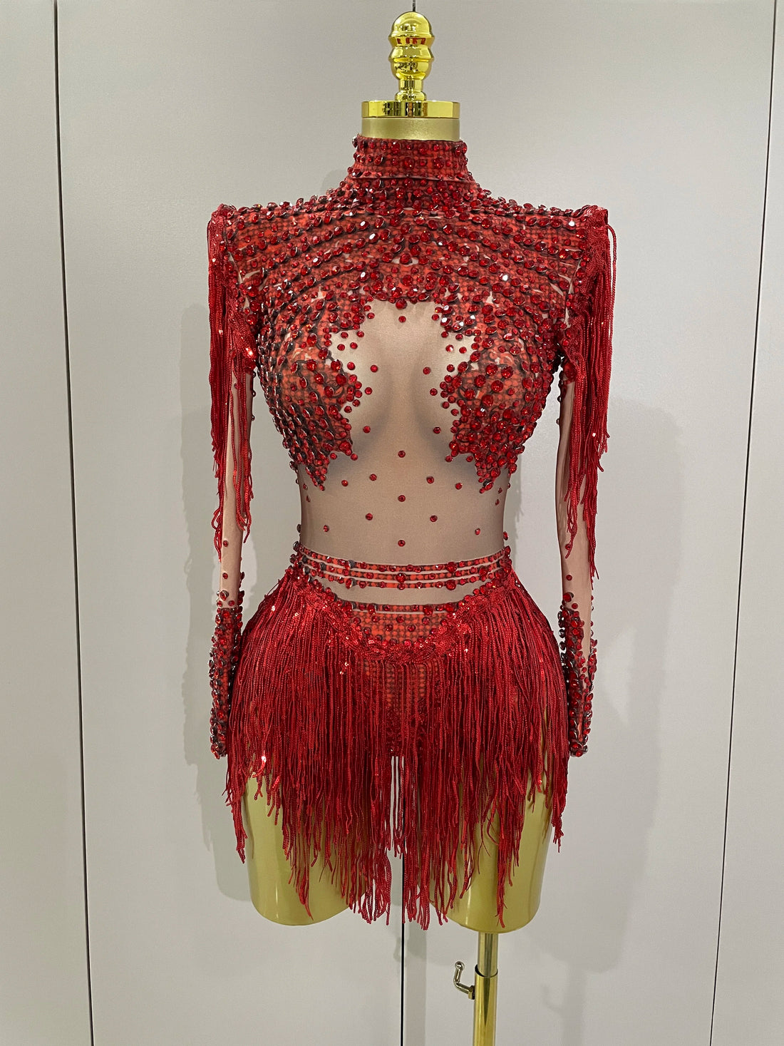 Rhinestone Tassel Bodysuit - Festigal