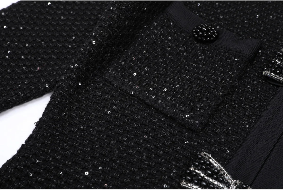 Long Sleeved Bow A-Line Dress