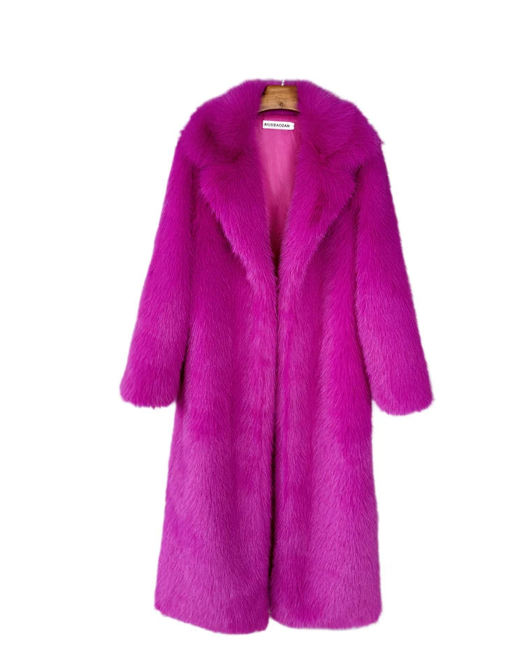 Faux Fur Long Coat - Festigal