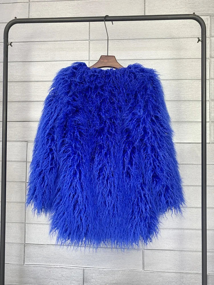 Faux Mongolian Fur Jacket - Festigal