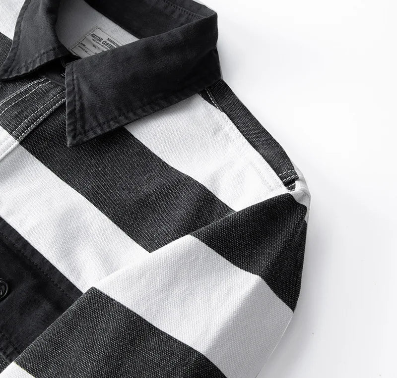 Monochrome Striped Canvas Jacket