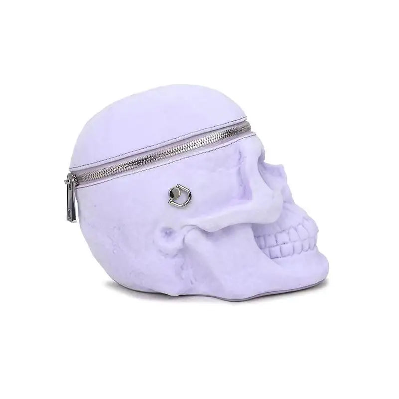 3D Velvet Skull Crossbody Bag
