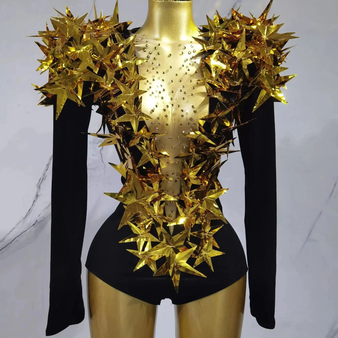 Heavily Embellished Star Bodysuit
