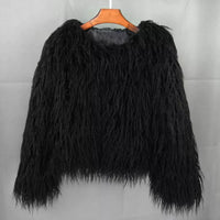 Shaggy Faux Fur Jacket Coat - Festigal