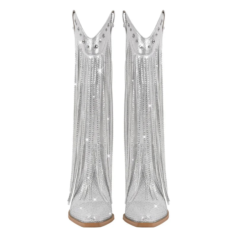 Rhinestone Tassel Cowgirl Boots