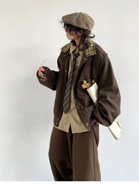 Men's Patchwork Plaid Jacket