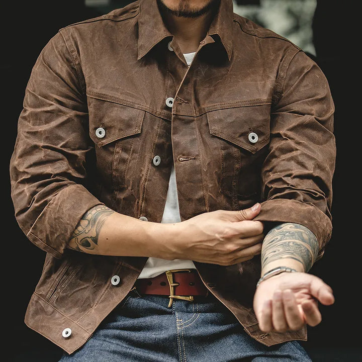 Khaki Oil Waxed Jacket - Festigal