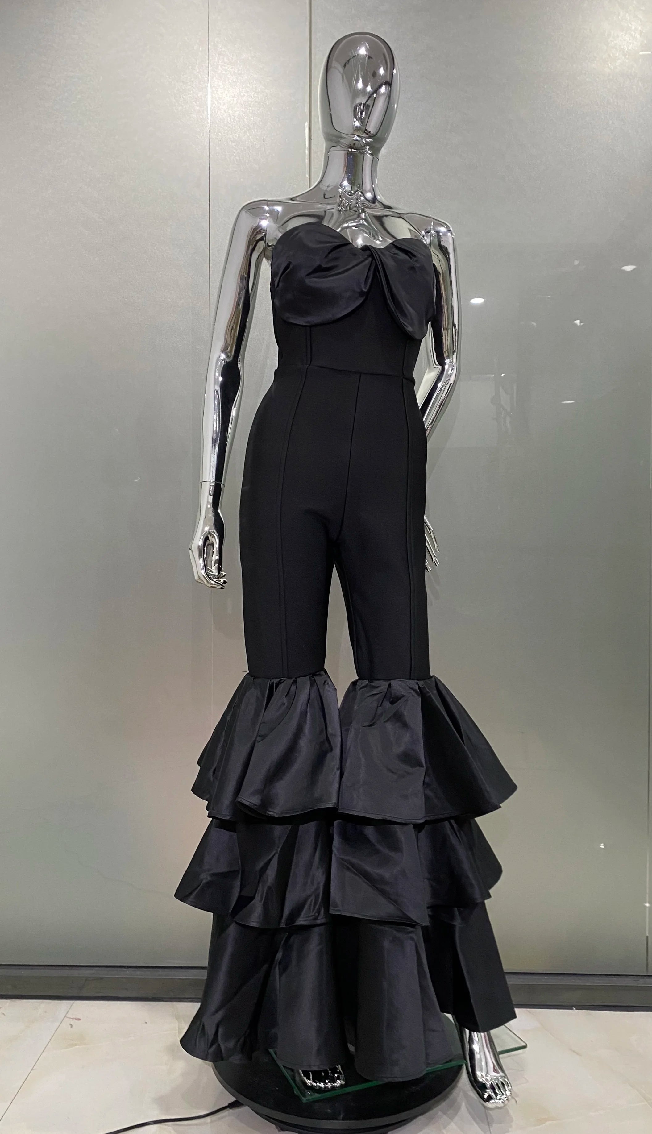 Strapless Ruffle Leg Jumpsuit - Festigal