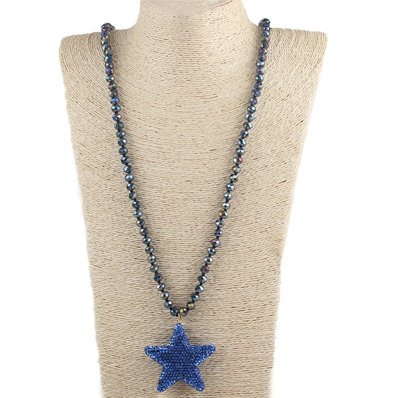 Crystal Star Beaded Necklace