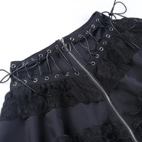 Goth Punk High Waist Zipper Mini Skirt - Festigal